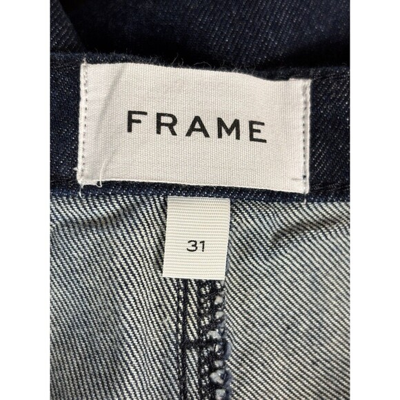 Frame Wide Leg Jeans 31 Dark Denim Wash Pockets High Rise Tall - Picture 3 of 11